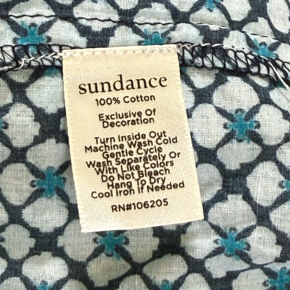 Sundance Womens Blue Cotton Boho Dress Pockets Tassel Neckline Size PS Spring‎